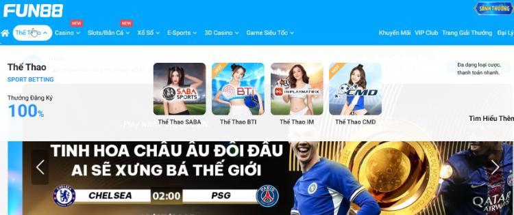 sảnh cược bóng đá Fun88
